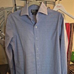 Polo by Ralph Lauren Men's Checkered Blue Dress Shirt